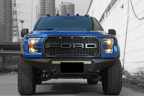 Miniatura 6 de AlphaRex PRO-Series Faros delanteros negros 15-17 para Ford F150 tipo halógena con tubo LED negro doble proyector con luz DRL/señal secuencial/luz