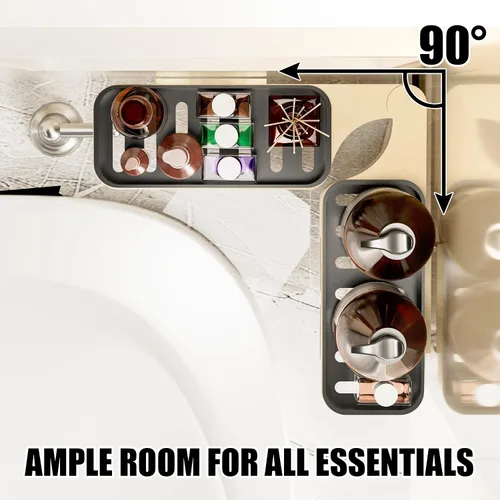 Miniatura 4 de Organizador de ducha esquinero, paquete de 2, estantes de ducha adhesivos sin taladro, con ángulo ajustable, organizador de baño de plástico
