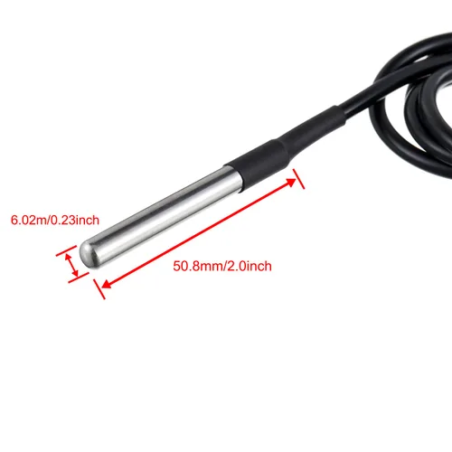 Miniatura 3 de BOJACK DS18B20 1M Sensor de temperatura Sonda de temperatura de acero inoxidable Paquete impermeable (paquete de 2)