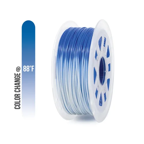 Gizmo Dorks Filamento ABS de 0.069 in, 2.2 lbs para impresoras 3D, cambio de color azul a blanco