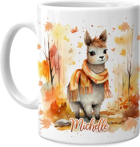 Miniatura 24 de Hyturtle Taza de café personalizada de lobo de otoño, regalos de cumpleaños para los amantes del lobo, regalos de decoración de otoño para casa