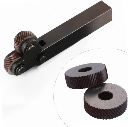 Miniatura 3 de TEHAUX Rueda de moleteado de acero de alta resistencia 4pcs Cabeza de pivote para torno Herramienta de moleteado grueso