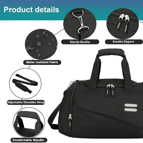 Miniatura 5 de Urbanstand Bolsa de gimnasio para hombres y mujeres - Bolsa de lona de 30 litros con compartimento para zapatos, bolsa de lona resistente al agua