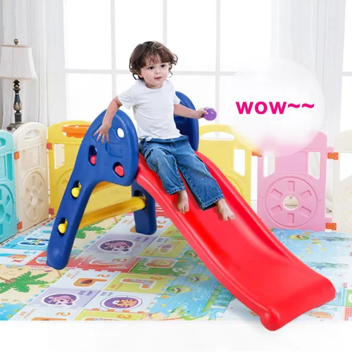 Miniatura 2 de BABY JOY Tobogán plegable, primer tobogán interior de plástico para escalar, juguete para niños (riel elíptico)