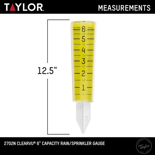 Miniatura 5 de Taylor ClearVu - Medidor de lluvia y aspersor, mide y controla las precipitaciones, fácil de leer para patio trasero, patio, jardín y césped
