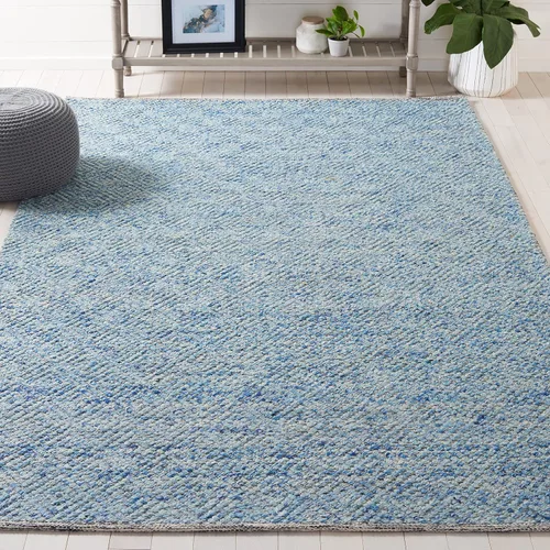 Miniatura 2 de SAFAVIEH Colección Natura - Alfombra decorativa de 2 x 3 pies, azul, lana hecha a mano, ideal para áreas de alto tráfico en entrada, sala de estar