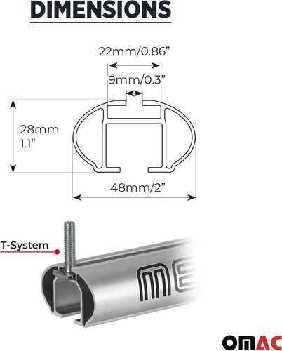 Miniatura 5 de OMAC Barras transversales superiores para Audi Q8 2019-2025, aluminio negro, 2 piezas antirrobo para viajes, kayak, canoa, surf, esquí, snowboard