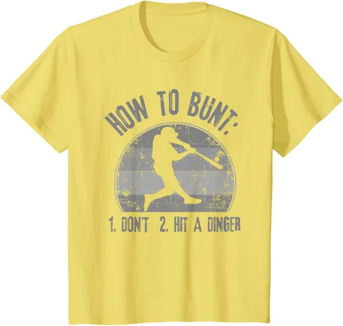 Miniatura 55 de Cómo Bunt Don't Hit A Dinger - Camiseta divertida de béisbol y sóftbol, Negro, S