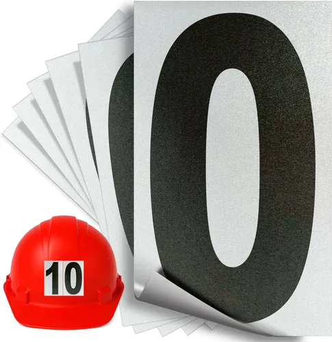 Miniatura 80 de iSYFIX Calcomanías de vinilo negro número 0 (Zero) – Paquete de 6 calcomanías de 1.5 pulgadas – Calcomanías de alta calidad, fondo reflectante