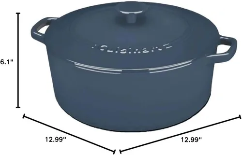 Miniatura 5 de Cuisinart Chef's Classic - Olla holandesa de hierro fundido esmaltado, tapa redonda (Azul Provenzal, 7 cuartos de galón)