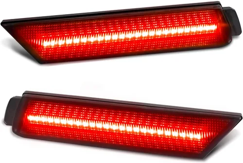 Luces LED de marcador lateral con lente ahumada para parachoques trasero, lámparas de reflectores laterales compatibles con 2010 a 2015 Camaro rojo