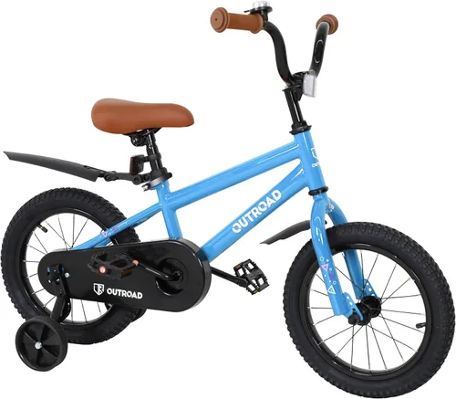 Outroad - Bicicleta infantil para niños y niñas de 3 a 9 años, bicicleta para niños de 14, 16 y 18 pulgadas, con ruedas de entrenamiento, bicicletas