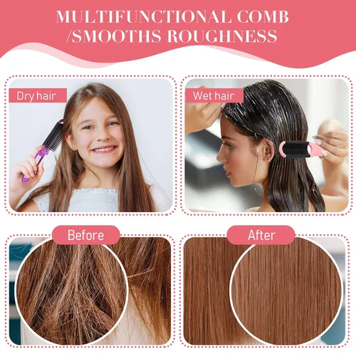 Miniatura 3 de Chunful 30 cepillos plegables para el cabello con espejo, cepillo de viaje para mujeres y hombres, tamaño mini de bolsillo portátil, cepillo pequeño