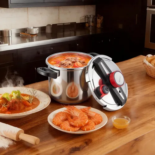 Miniatura 8 de VEVOR Olla a presión, olla a presión de 8 cuartos de galón, acero inoxidable, recipiente a presión con estante para vapor, tapa de vidrio templado