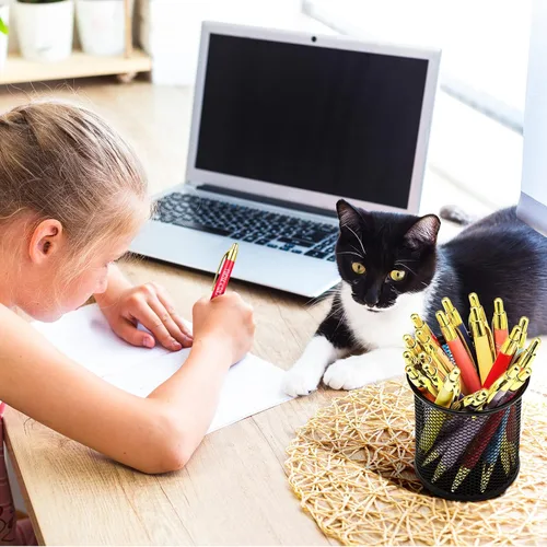 Miniatura 5 de 10 unidades de bolígrafos para amantes de mascotas, juego de bolígrafos para gatos y perros con frase divertida, bolígrafo negro de uso diario