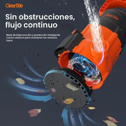 Miniatura 9 de Cleartide Bomba de Sumidero Sumergible, Sensor de Agua Inteligente Auto Encendido/Apagado, Modo Manual/Automático, Bomba de Agua de Utilidad