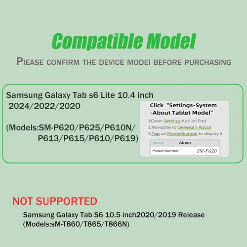 Miniatura 2 de Funda de teclado para Samsung Galaxy Tab S6 Lite de 10.4 pulgadas, teclado ligero desmontable con retroiluminación, funda delgada para tableta