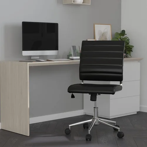 Miniatura 7 de Merrick Lane Corrina - Silla de oficina ergonómica – Silla de escritorio ejecutiva contemporánea sin brazos – respaldo medio acanalado y asiento