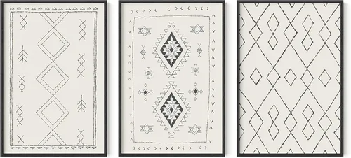 Miniatura 66 de HAUS AND HUES Arte de pared moderno de mediados de siglo, decoración bohemia para pared, juego de 3 impresiones artísticas de sol, decoración