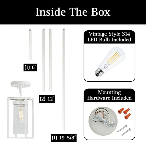 Miniatura 6 de Ultralux Framework Mini lámpara colgante – Lámpara colgante de altura ajustable con bombilla LED regulable – Lámpara de techo de montaje en Blanco