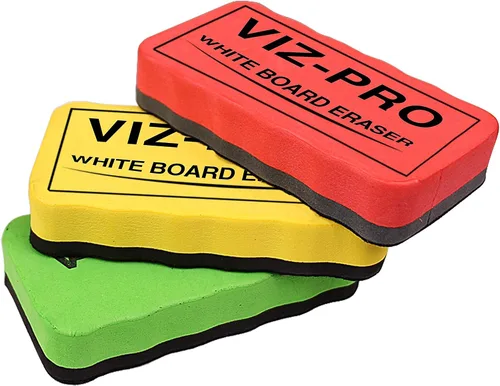 Miniatura 6 de VIZ-PRO Pizarra magnética móvil de doble cara de 72 x 40 pulgadas, marco y soporte de aluminio negro, con 3 borradores secos