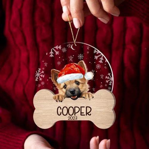 Miniatura 24 de Nazenti American Pit Bull Terrier Adorno de Navidad, adorno de perro fotográfico, adorno de perro personalizado, adornos de fotos de madera