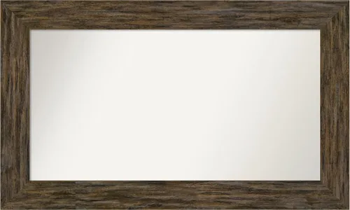 Miniatura 27 de Amanti Art Espejo personalizado, espejo de baño marrón Fencepost, espejo de pared o espejo de tocador de baño sobre el fregadero (27 x 27 pulgadas)