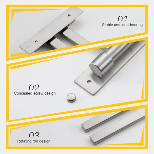 Miniatura 7 de KOKOSIRI Toallero giratorio para toallas de mano, barras oscilantes para baño, cocina, acero inoxidable de níquel cepillado B5007BR-A2