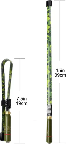 Miniatura 3 de TWAYRDIO Antena táctica plegable de doble banda VHF UHF de 144/430MHz 6.6 ft 27.6 in SMA hembra de radios bidireccionales 15.3 pulgadas para radios