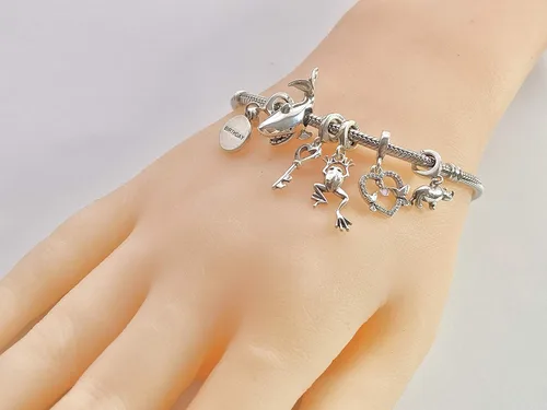 Miniatura 3 de Bolenvi - Abalorio de plata de ley 925 con diseño de tiburón blanco para pulseras o collares