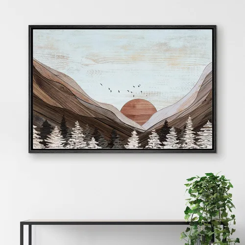 Miniatura 3 de IDEA4WALL Lienzo enmarcado para pared, decoración occidental, collage de polígonos de diamantes, paneles geométricos abstractos de madera, arte