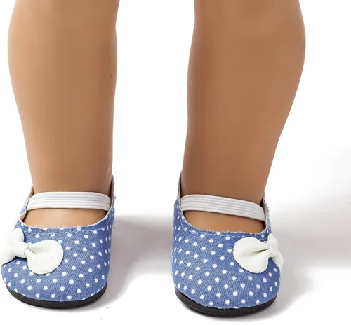 Miniatura 5 de 6 pares de zapatos de muñeca incluyen botas, zapatos de cuero, se adaptan a muñecas American Girl de 18 pulgadas