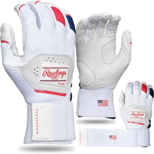 Rawlings | Guantes de bateo de béisbol Workhorse | Correa de compresión | Tallas para adultos | Varios colores USA