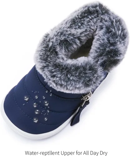 Miniatura 5 de BMCiTYBM Botas de nieve impermeables para bebé niño y niña, botines cálidos de invierno, antideslizantes, ligeros, zapatos al aire libre