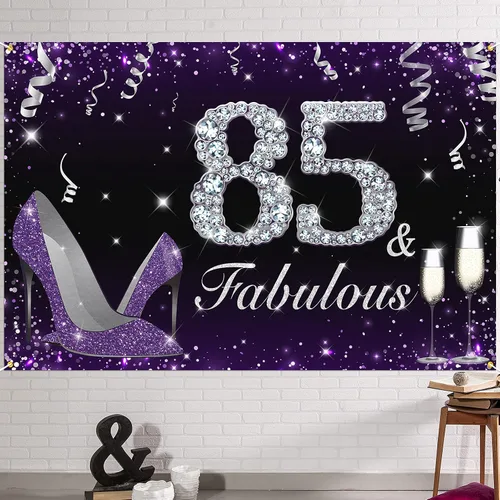 Miniatura 24 de HAMIGAR Fabuloso telón de fondo de cumpleaños tacones altos morados