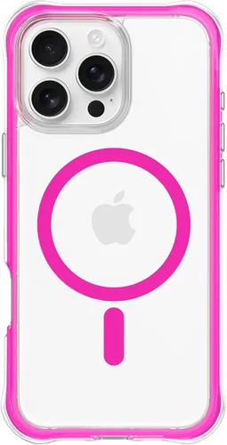 Miniatura 26 de ORNARTO Air Case para iPhone 16 Pro Max Transparente, Compatible con MagSafe, Funda de Protección contra Caídas de Grado Militar con Air-Pink Rosa