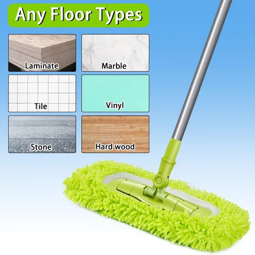 Miniatura 4 de Unoutur Paños de barrido en seco reutilizables de microfibra Compatibles con Swiffer Sweeper Mopa de limpieza con repuestos de almohadillas