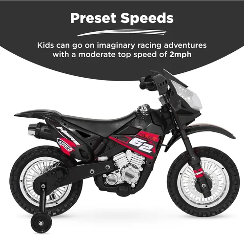 Miniatura 3 de Best Choice Products motocicleta eléctrica para niños de 6V con ruedas de apoyo, neumáticos con tracción, luces delanteras funcionales, velocidad