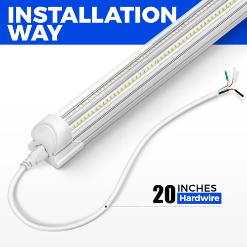 Miniatura 7 de Barrina - Luz de tienda LED de 8 pies, 100 W, 15,000 lm, 6500 K, súper brillante en color blanco, luces LED de tubo en forma de V, luminarias