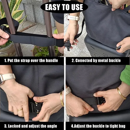 Miniatura 6 de Cinturón de viaje para equipaje, correa de equipaje de moda para bolsa de transporte, ajustable para la mayoría de bolsas de viaje, accesorios
