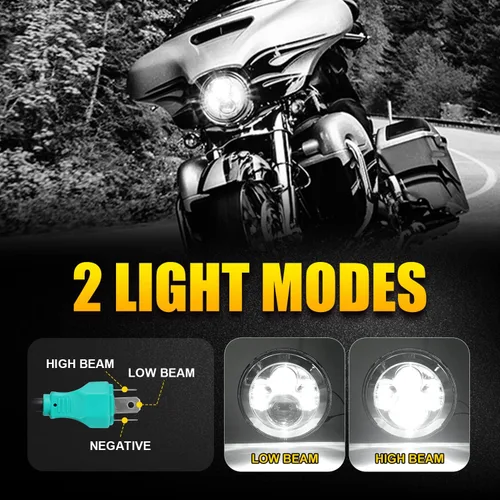 Miniatura 3 de Faro LED cromado de 7 pulgadas aprobado por DOT compatible con Harley Motorcycle Tour, FLD, Softail Heritage, Street Glide, Road King, Electra