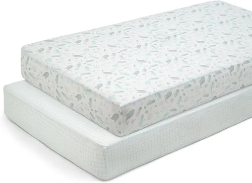 Miniatura 31 de Delta Children Sábanas bajeras para cuna para niñas y niños, sábana bajera 100 % algodón orgánico para colchones estándar de cuna y niños pequeños