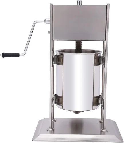 Miniatura 6 de Máquina manual para hacer churros de 10 L, kit de fabricación de churro de acero inoxidable incluye 4 boquillas, relleno de salchichas 2 en 1