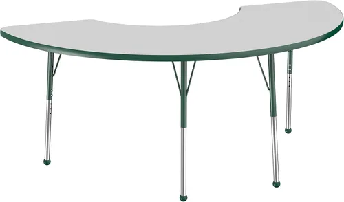 Miniatura 125 de FDP Clover Mesa de Actividades Escolar y de Oficina (48 x 48 pulgadas), patas estándar con deslizadores giratorios para entornos de asientos