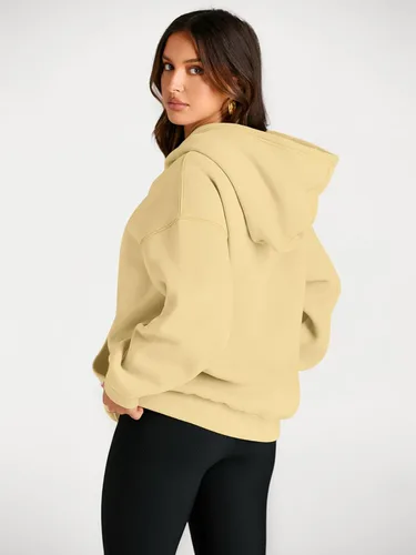 Miniatura 64 de Trendy Queen - Sudaderas extragrandes con capucha para mujer, suéteres de manga larga, sin botones, de vellón, de otoño, ropa de invierno