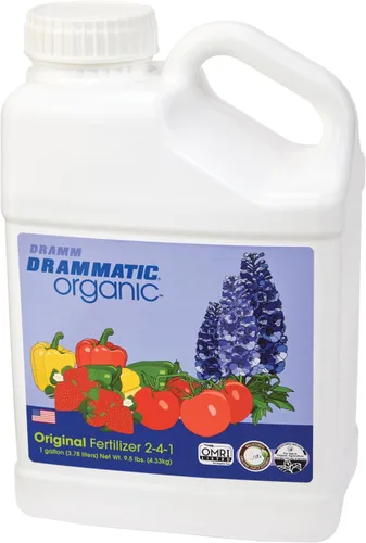 Dramm Drammatic® Organic™ Fertilizante original 2-4-1, fertilizante líquido hidrolizado para pescado, para verduras, flores y frutas, 1 galón, con