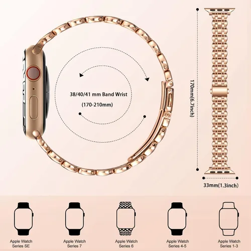 Miniatura 7 de Correas de reloj compatibles con Apple Watch Band de 1.496 in, 1.575 in, 1.614 in, 1.654 in, 1.732 in, 1.772 in, Iwatch SE Series 8/7/6/5/4/3/2/1