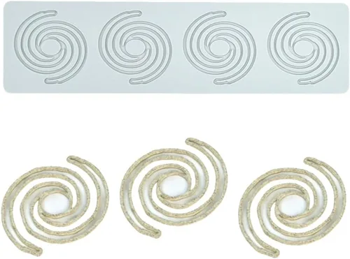 Miniatura 6 de Molde de patrón geométrico, molde en espiral hueco 3D de silicona para fondant para decoración de pasteles, cupcakes, alimentos