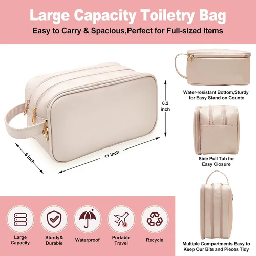 Miniatura 3 de BAIMAY Neceser de viaje para mujer, organizador de artículos de tocador resistente al agua, kit de artículos de aseo personal, artículos esenciales