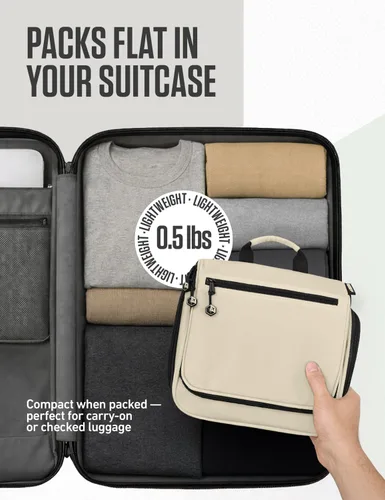 Miniatura 8 de VENTURE 4TH Neceser de viaje colgante para mujeres y hombres - Organizador grande de artículos de tocador con 18 compartimentos, bolsa extraíble
